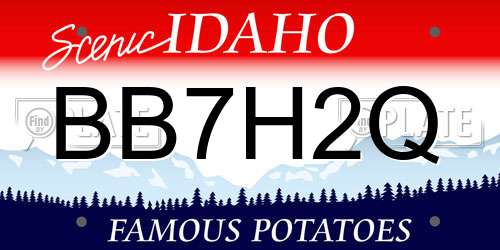BB7H2Q Idaho License Plate