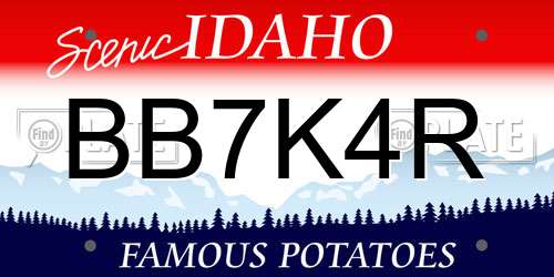 BB7K4R Idaho License Plate