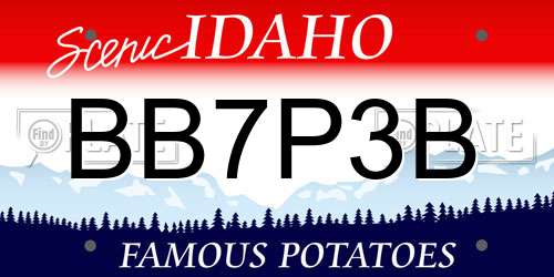 BB7P3B Idaho License Plate