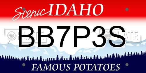 BB7P3S Idaho License Plate