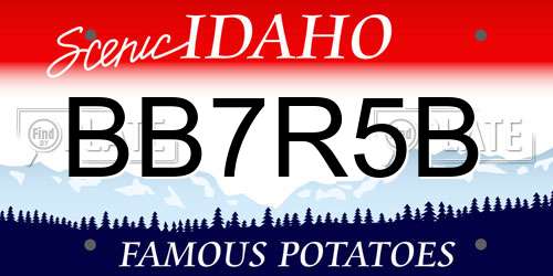 BB7R5B Idaho License Plate