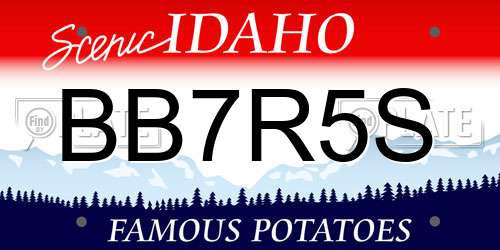 BB7R5S Idaho License Plate