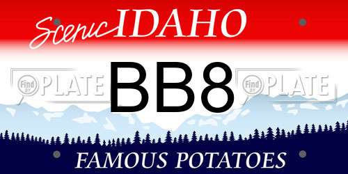 BB8 Idaho License Plate