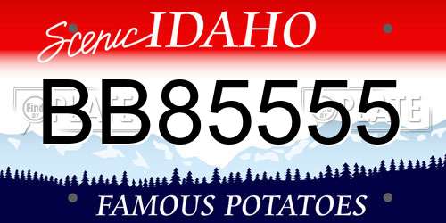 BB85555 Idaho License Plate