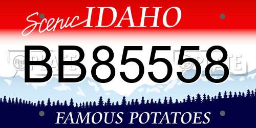 BB85558 Idaho License Plate