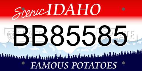 BB85585 Idaho License Plate
