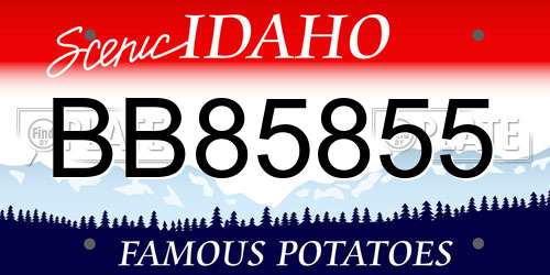 BB85855 Idaho License Plate