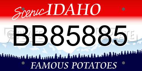 BB85885 Idaho License Plate