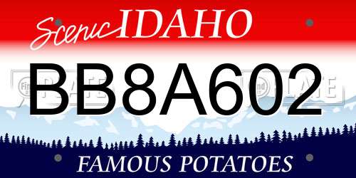 BB8A602 Idaho License Plate