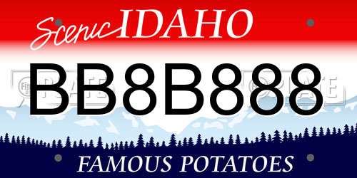 BB8B888 Idaho License Plate