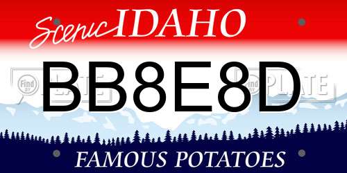 BB8E8D Idaho License Plate