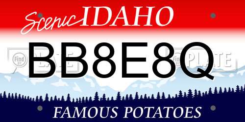 BB8E8Q Idaho License Plate