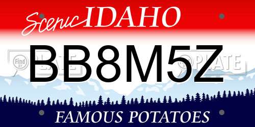 BB8M5Z Idaho License Plate