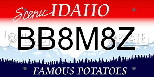 BB8M8Z Idaho License Plate