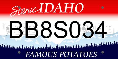BB8S034 Idaho License Plate