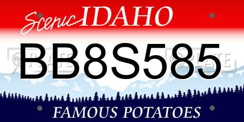 BB8S585 Idaho License Plate