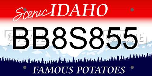 BB8S855 Idaho License Plate