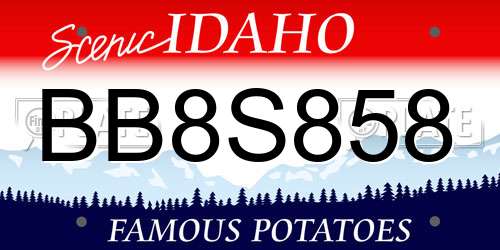 BB8S858 Idaho License Plate