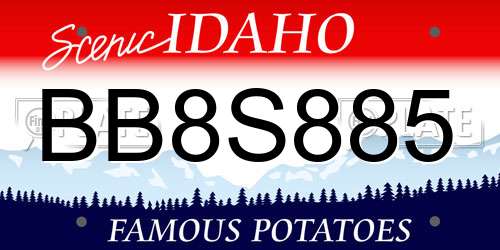 BB8S885 Idaho License Plate