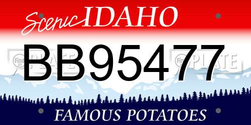 BB95477 Idaho License Plate