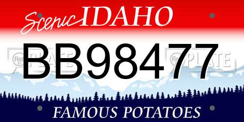 BB98477 Idaho License Plate