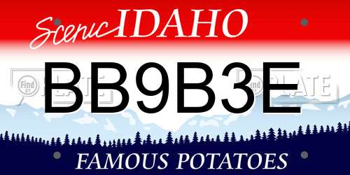 BB9B3E Idaho License Plate