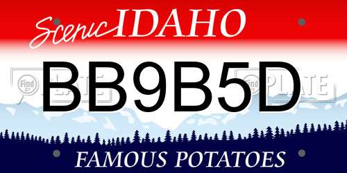 BB9B5D Idaho License Plate