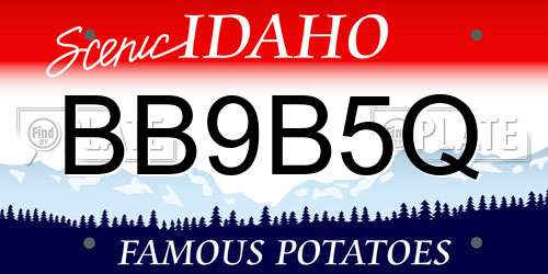 BB9B5Q Idaho License Plate