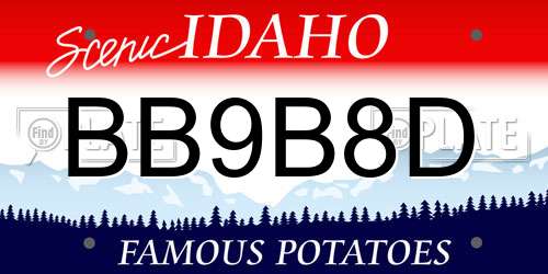 BB9B8D Idaho License Plate