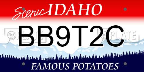 BB9T2C Idaho License Plate