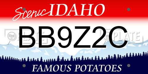 BB9Z2C Idaho License Plate