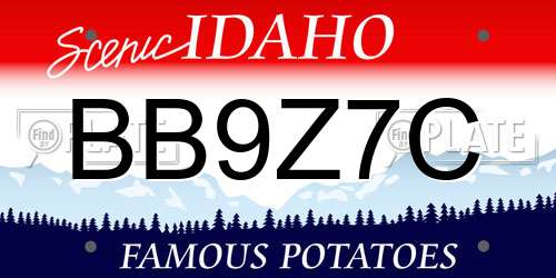 BB9Z7C Idaho License Plate