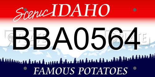 BBA0564 Idaho License Plate