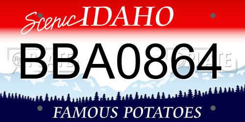 BBA0864 Idaho License Plate