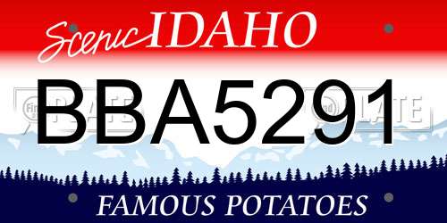 BBA5291 Idaho License Plate
