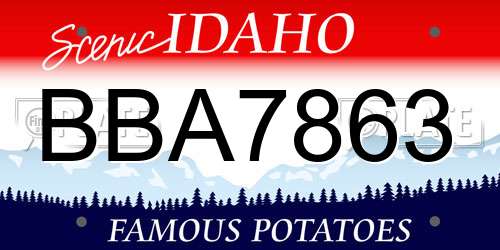 BBA7863 Idaho License Plate