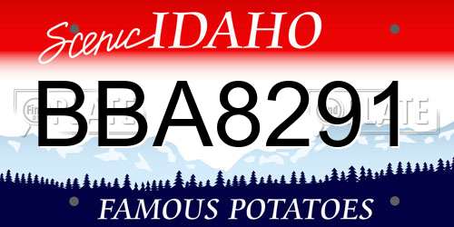 BBA8291 Idaho License Plate