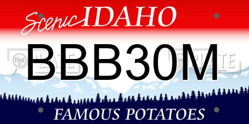 BBB30M Idaho License Plate