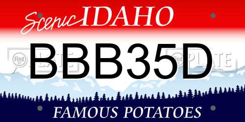 BBB35D Idaho License Plate
