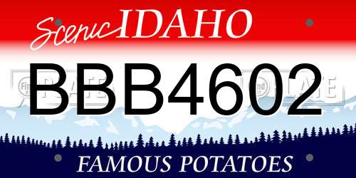 BBB4602 Idaho License Plate