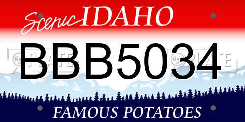 BBB5034 Idaho License Plate