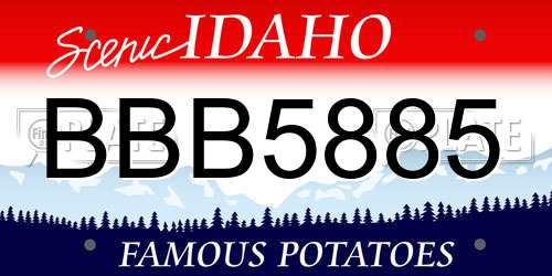 BBB5885 Idaho License Plate