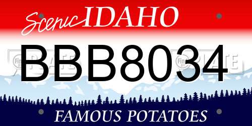 BBB8034 Idaho License Plate