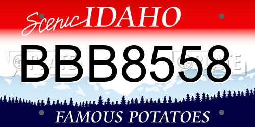 BBB8558 Idaho License Plate
