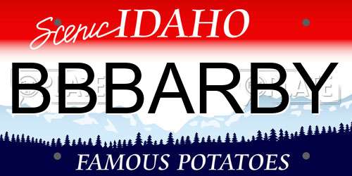 BBBARBY Idaho License Plate