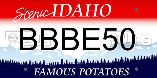 BBBE50 Idaho License Plate
