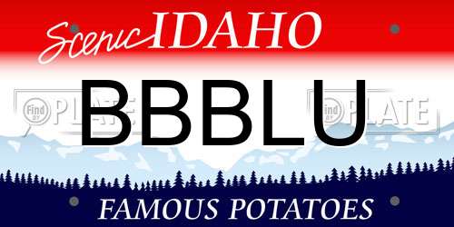 BBBLU Idaho License Plate