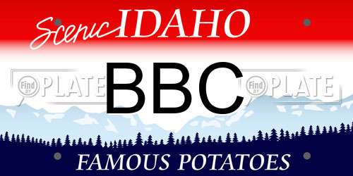 BBC Idaho License Plate