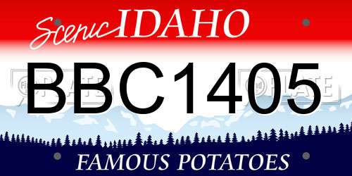 BBC1405 Idaho License Plate