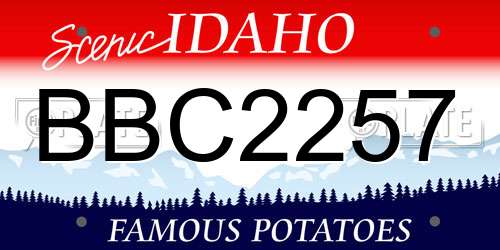 BBC2257 Idaho License Plate